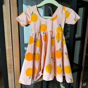 Poppy Kids Co. Peach Orange print coral dress swing toddler girl short sleeve